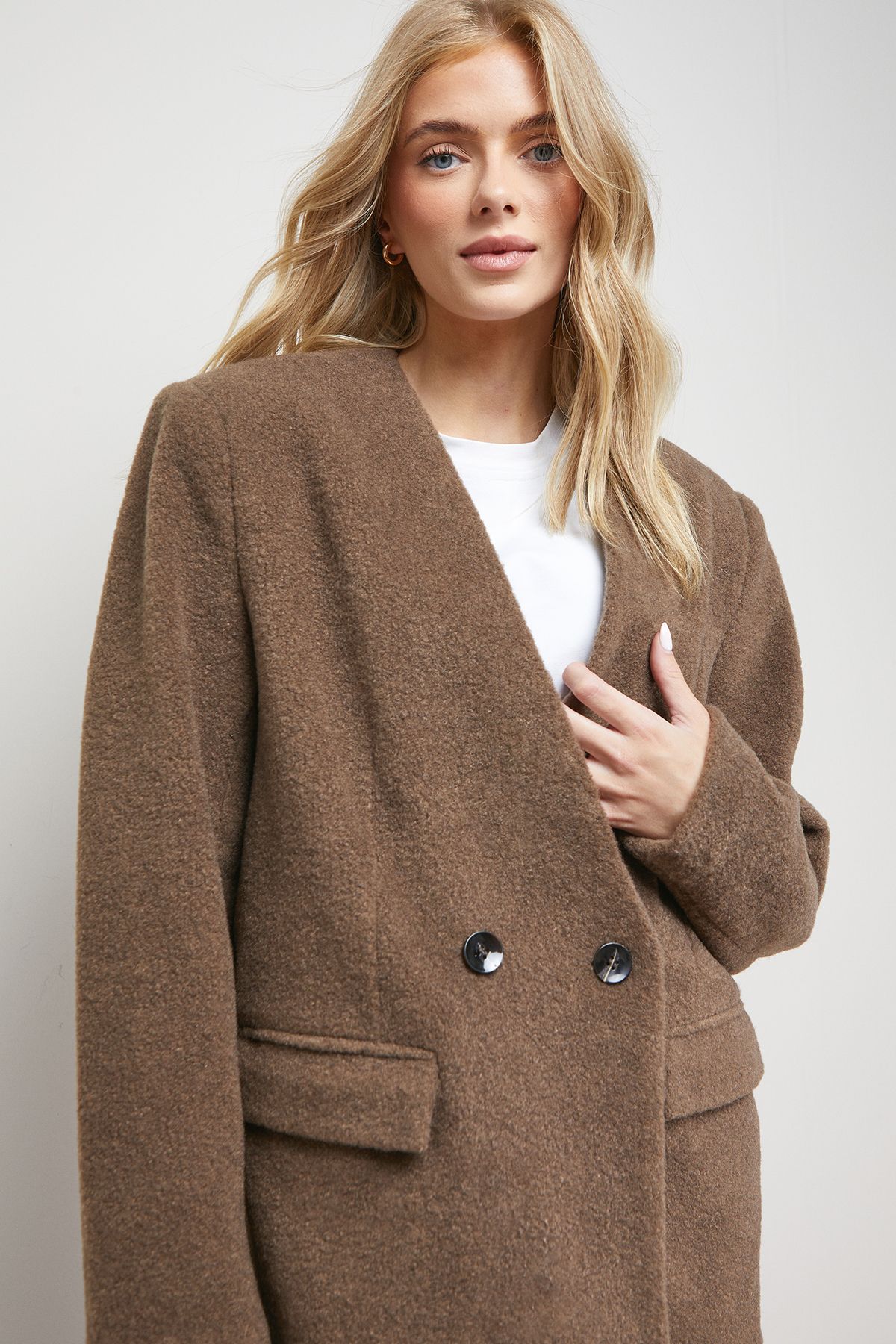 Oasis Collarless Blazer Coat