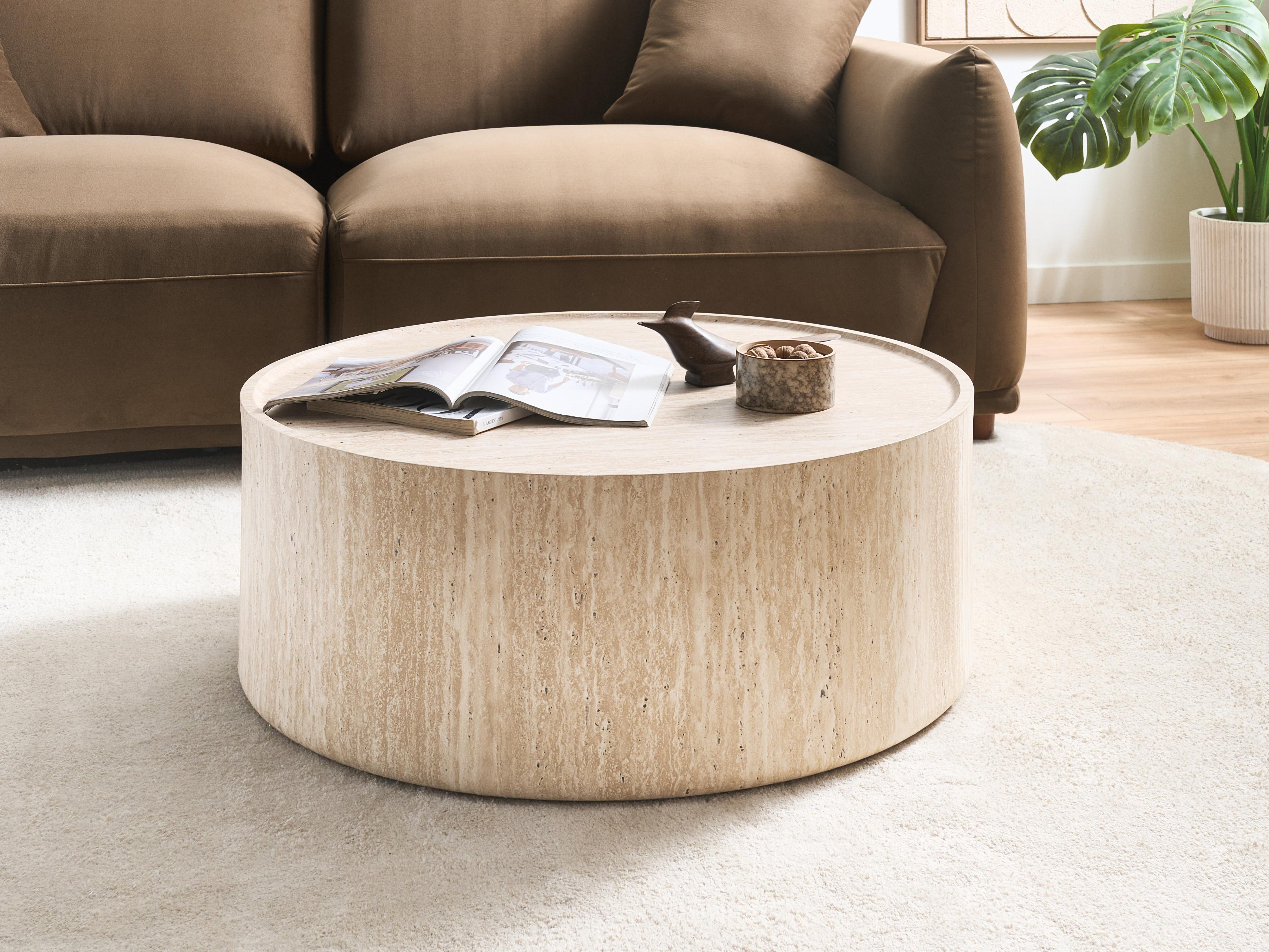 Coffee Table BULOKE Travertine Effect