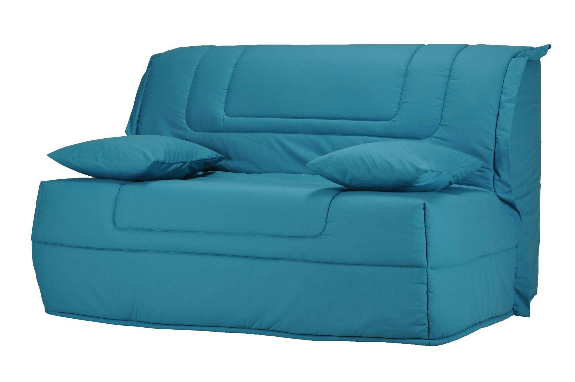 GABRIEL - Banquette BZ avec matelas Bultex turquoise 140 x 190 cm