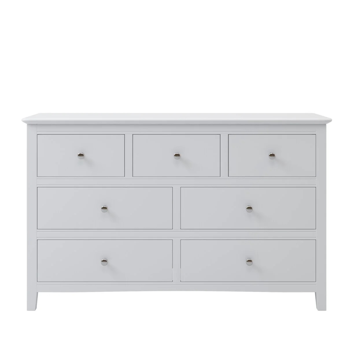 7 Drawers Solid Wood Dresser in White