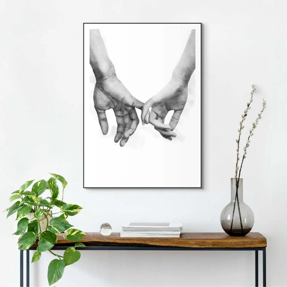 Schilderij Liefde - 70 x 50 - Zwart-Wit