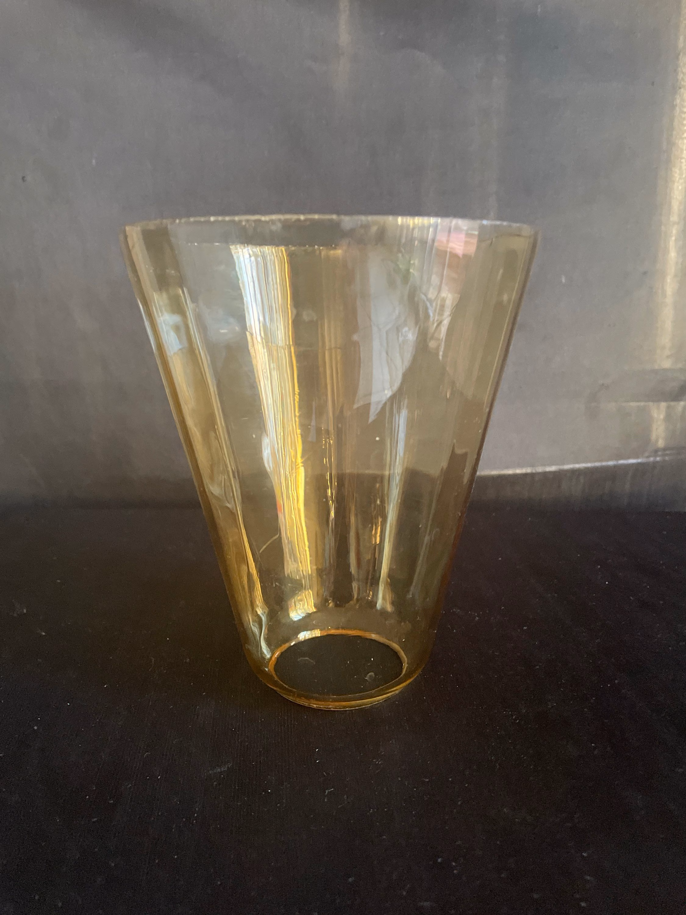 Amber glass shade sconce ,vertical cone ,2” fitter replacement ,Federal
