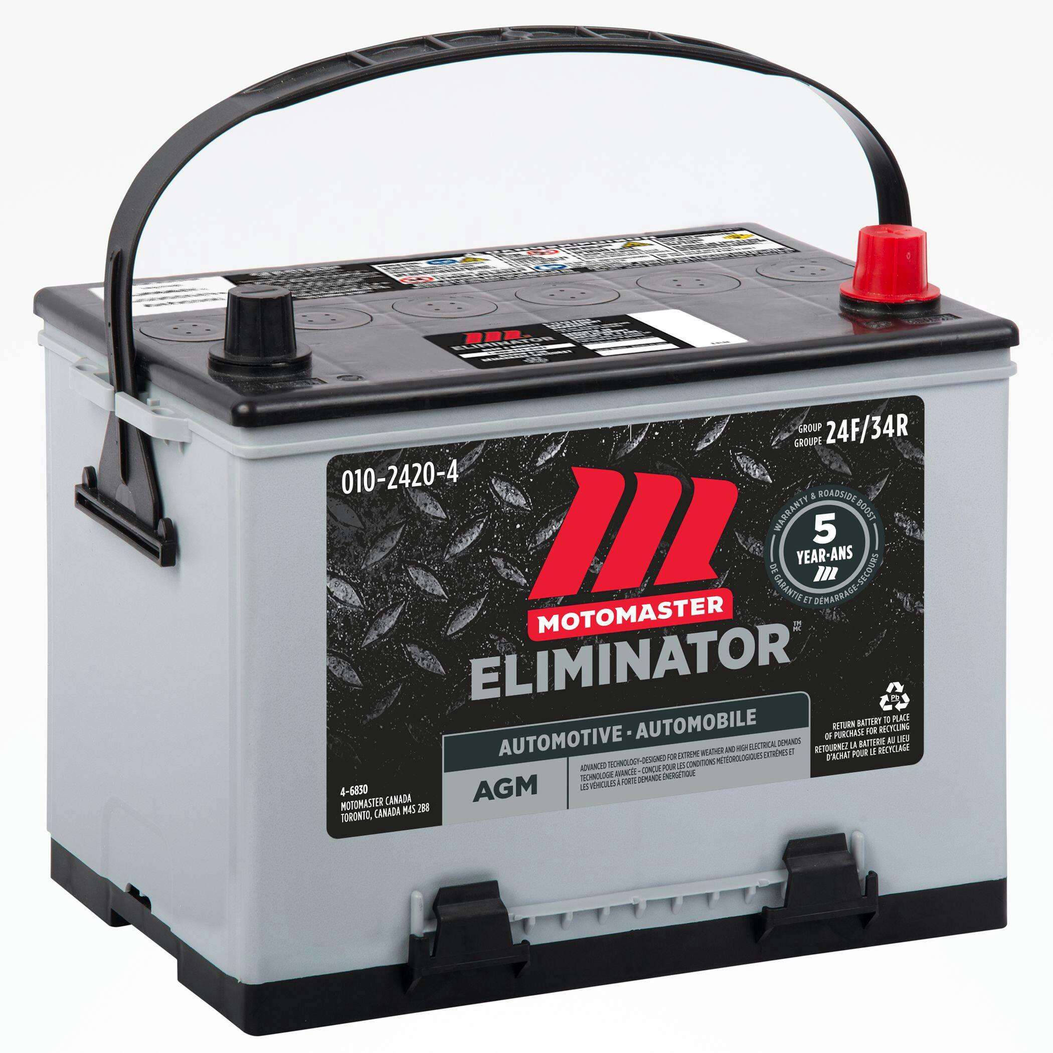 MOTOMASTER ELIMINATOR AGM Group Size 24F Battery, 710 CCA