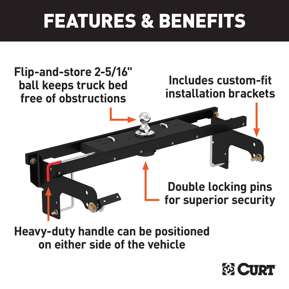 CURT Double Lock Hitch Kit with Bracket, Select Models