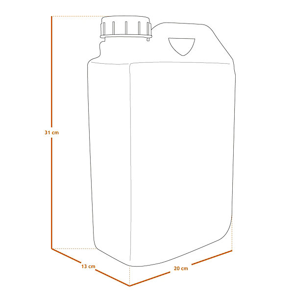 Bidon, jerrican en plastique (PEHD) pour usage alimentaire avec bouchon - 5L - Linxor