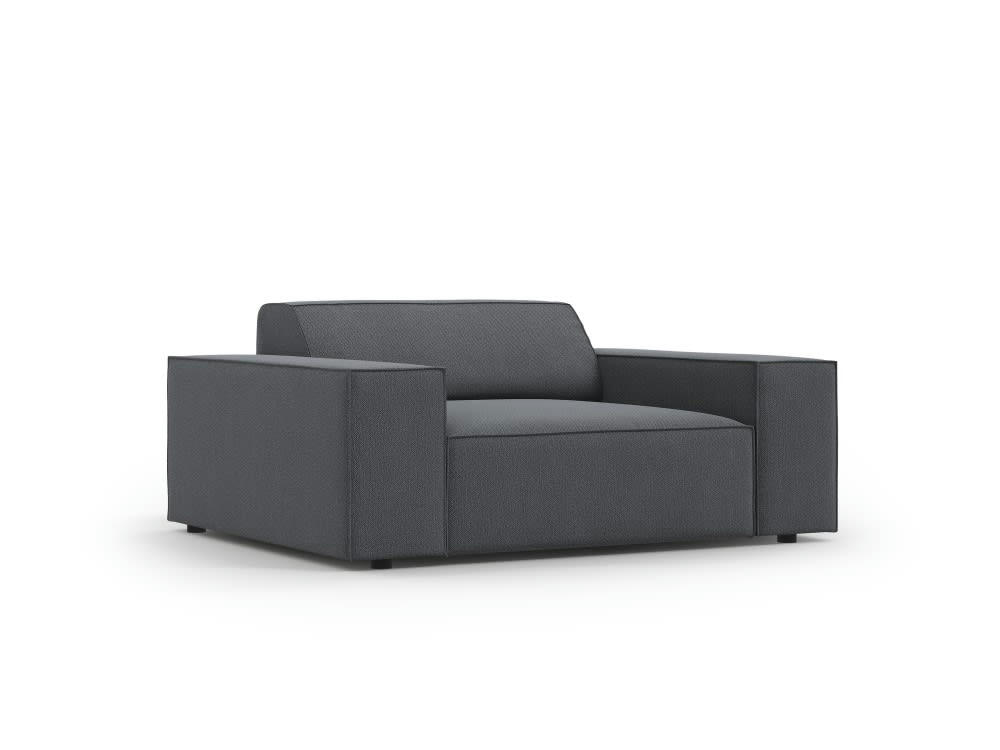 JODIE - Fauteuil en tissu structuré gris foncé