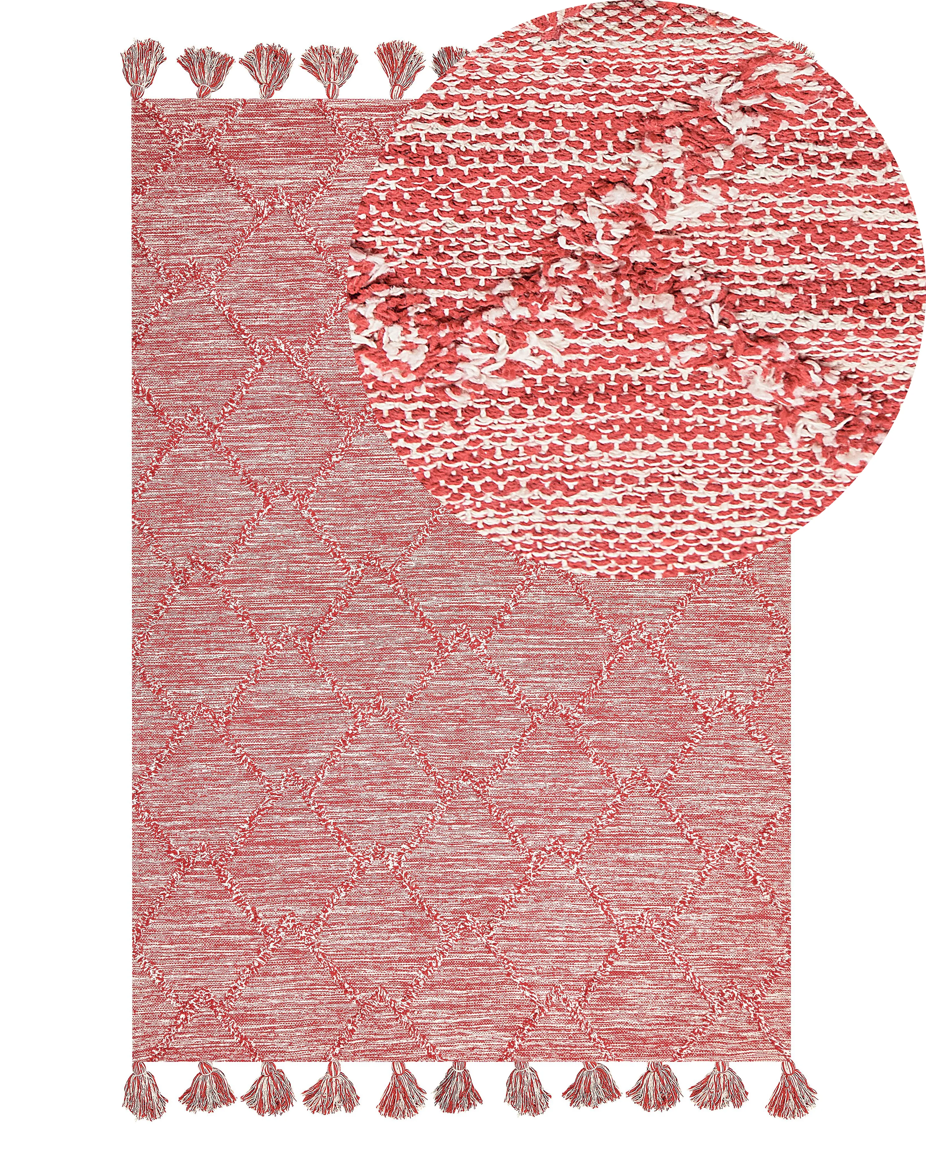 Rug NIGDE Red 140 x 200 cm Cotton