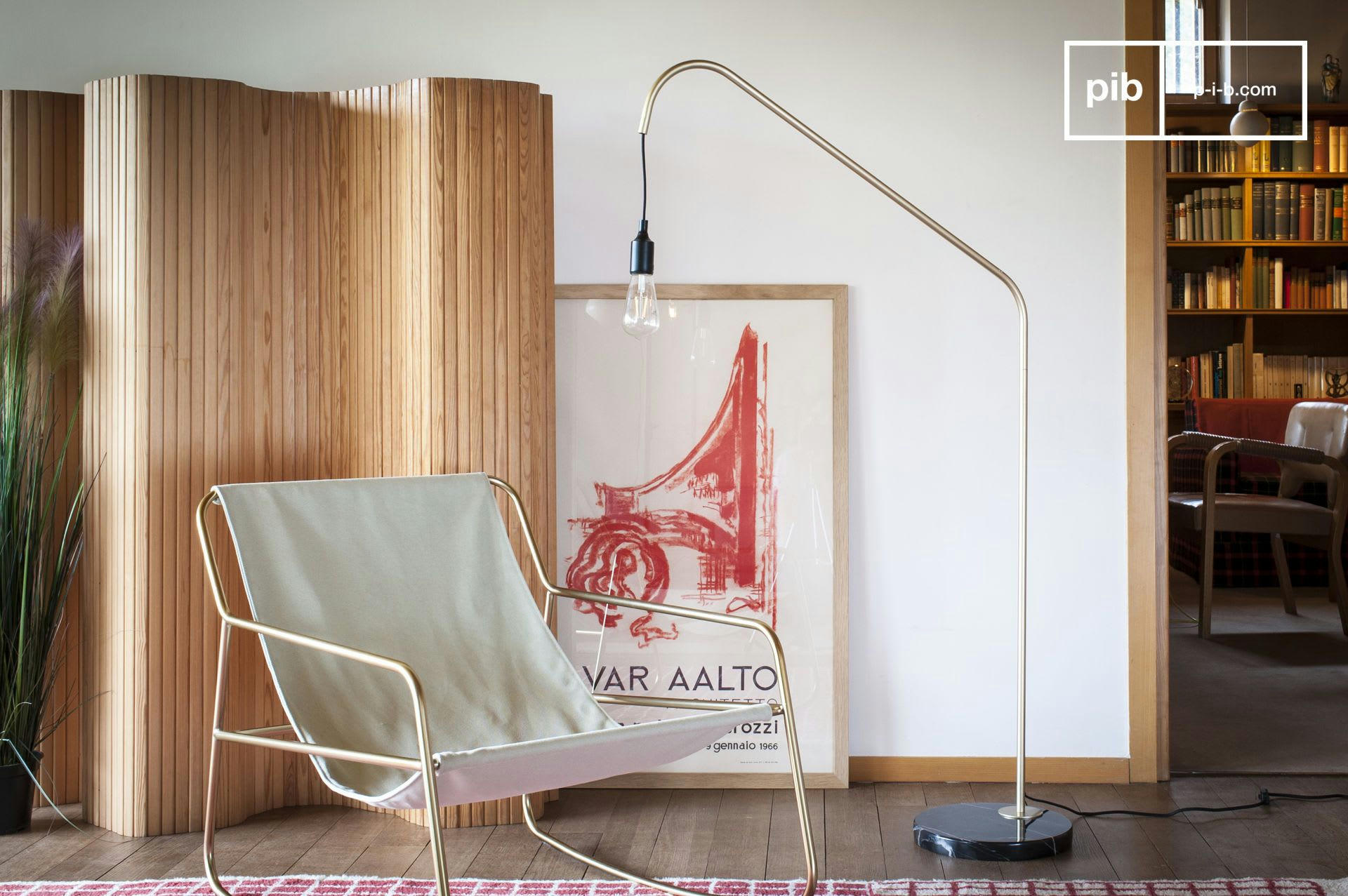 MOGENS - Liseuse en métal et marbre noir