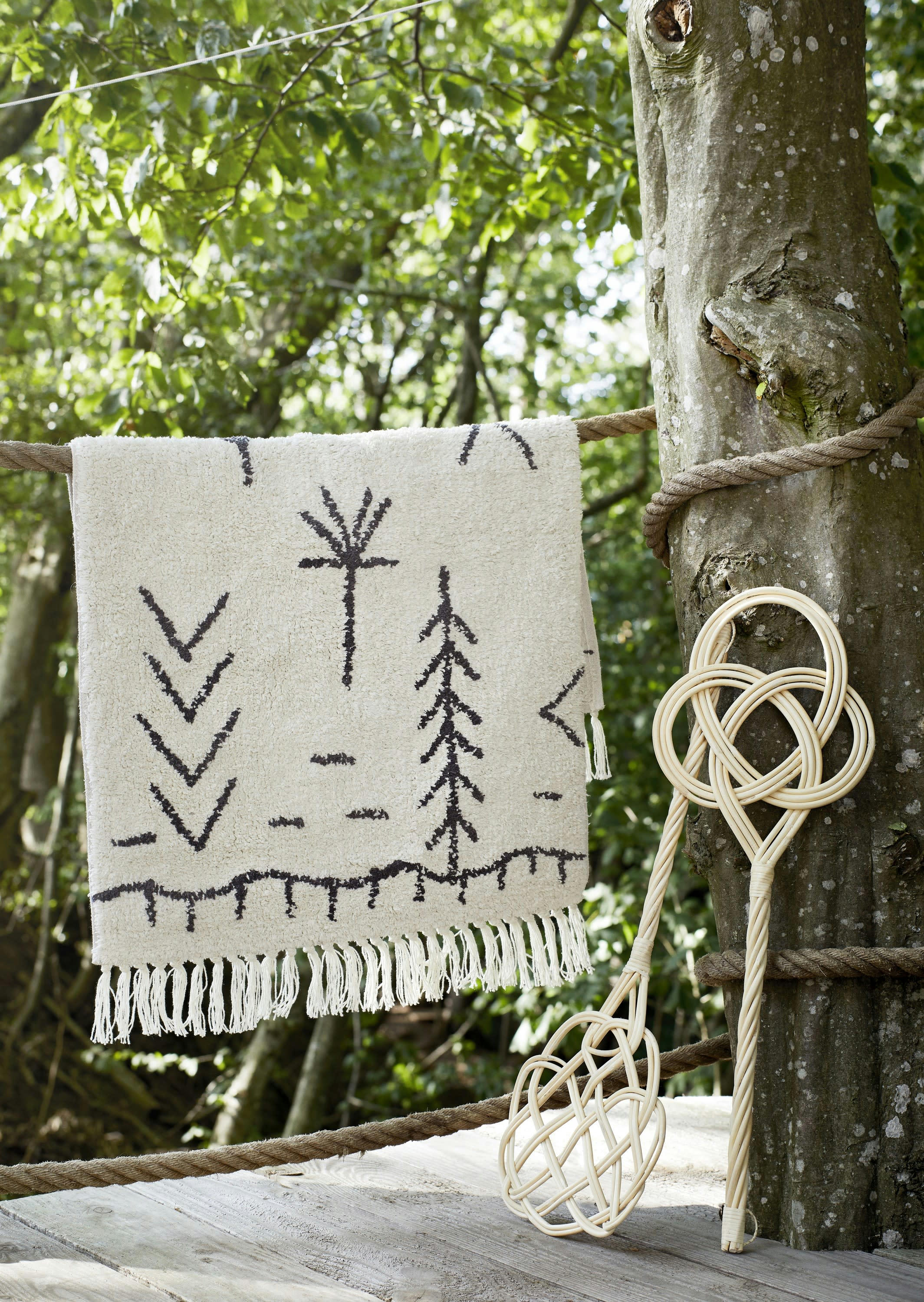 BEATER - Batteur de tapis en rotin beige