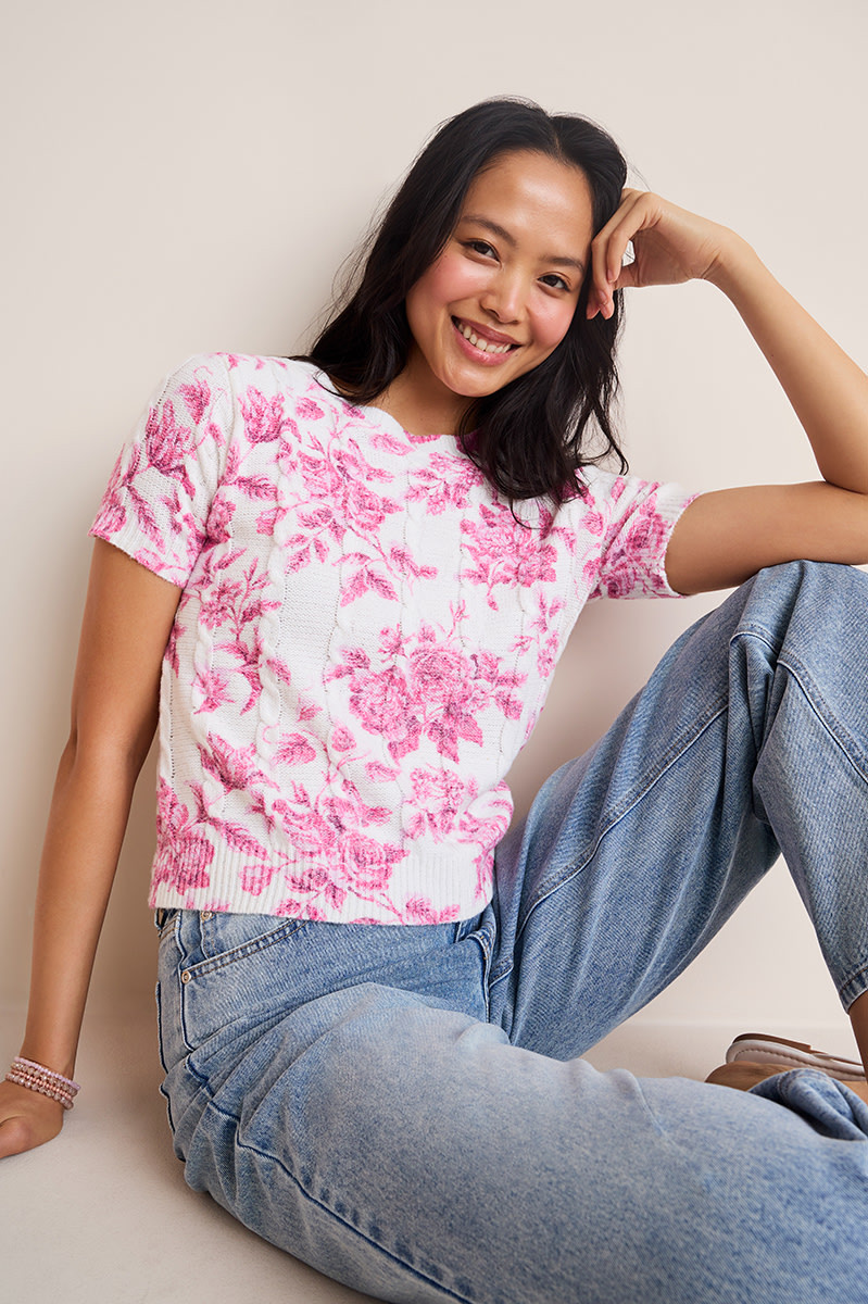 Beth Floral Sweater Tee