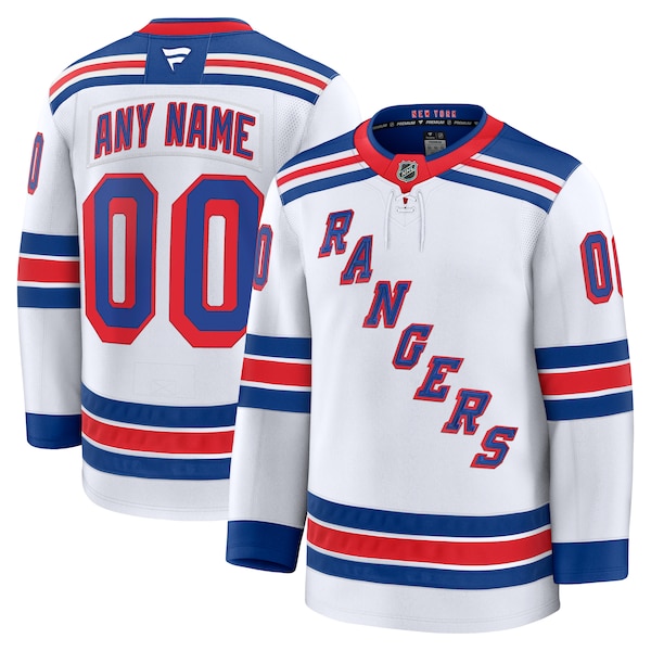 New York Rangers  Away Premium Custom Jersey - White/Navy/Royal