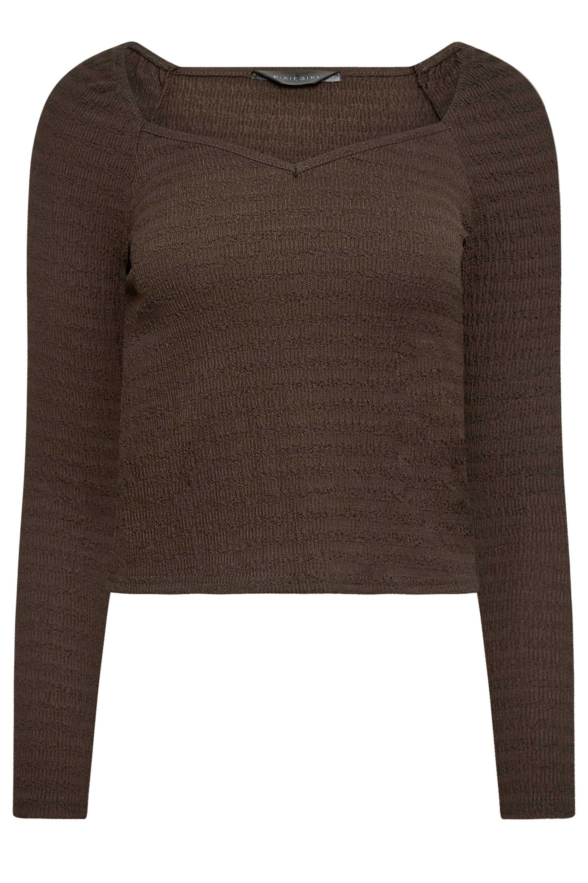 PixieGirl Petite Long Sleeve Textured Top