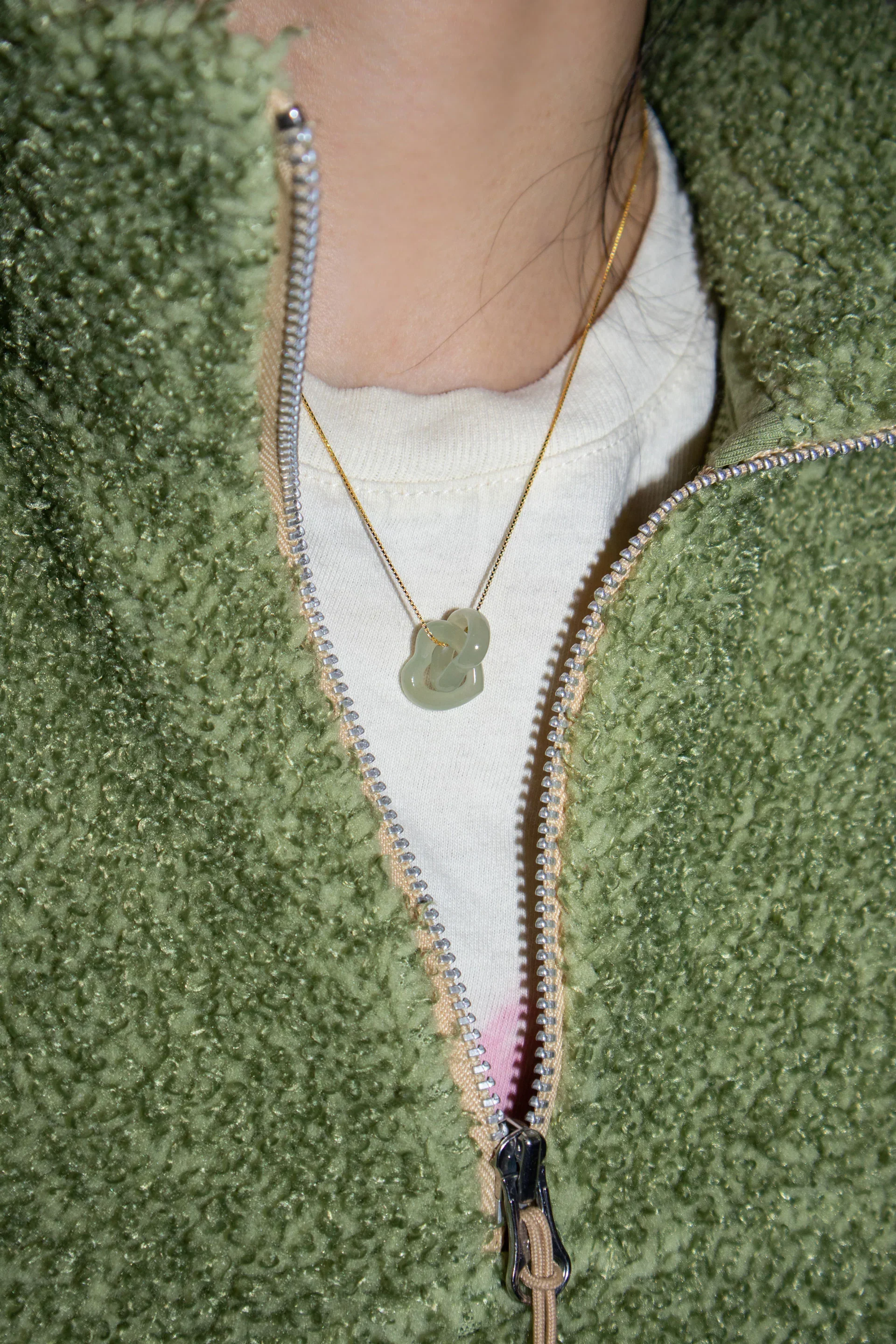 The Hearts — Interlocking Jade Pendant Necklace