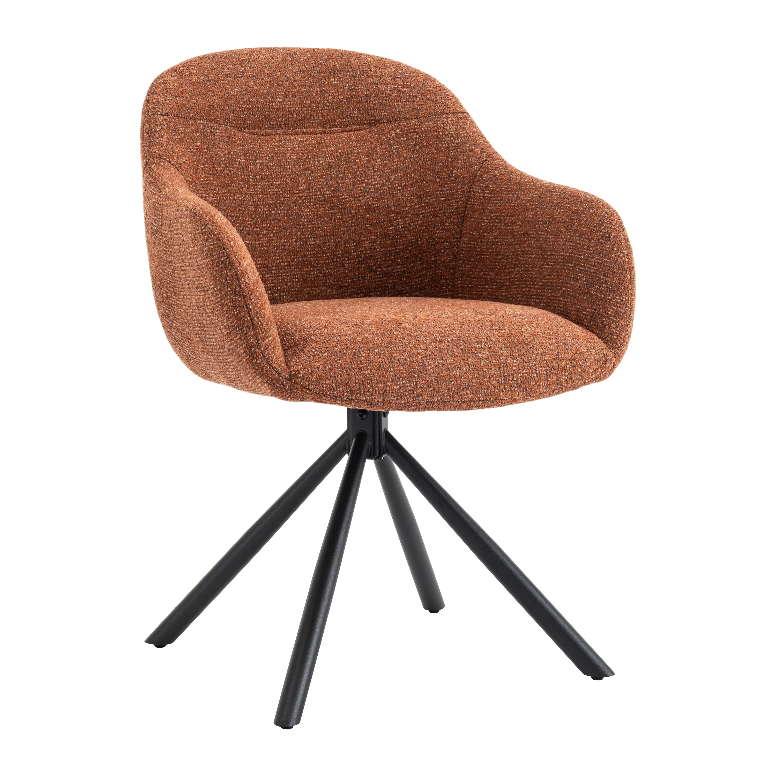 by fonQ Hush Eetkamerstoel - Chenille - Roest / Zwart