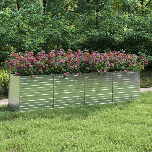 NNEVL Garden Raised Bed 320x80x77 cm Galvanized Steel Silver