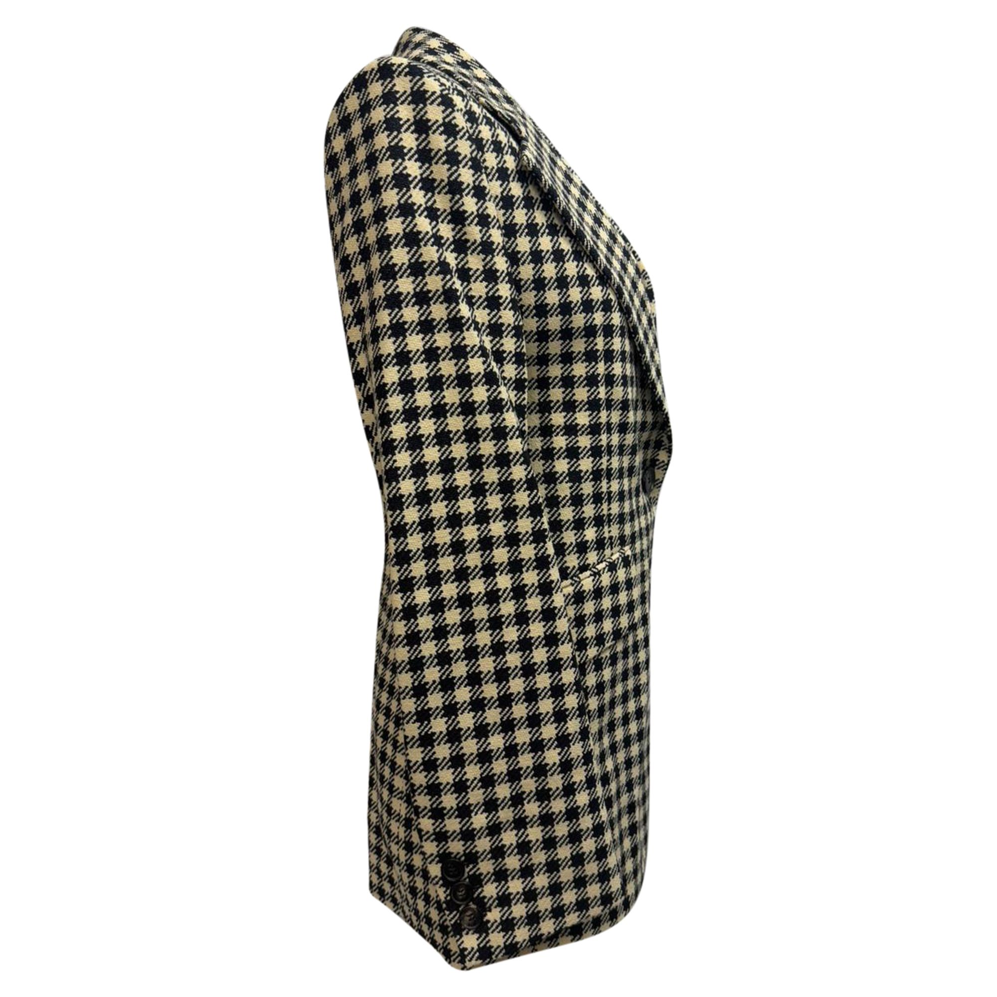 Victoria Beckham Preloved Houndstooth Tweed Blazer in Multicolor Polyamide