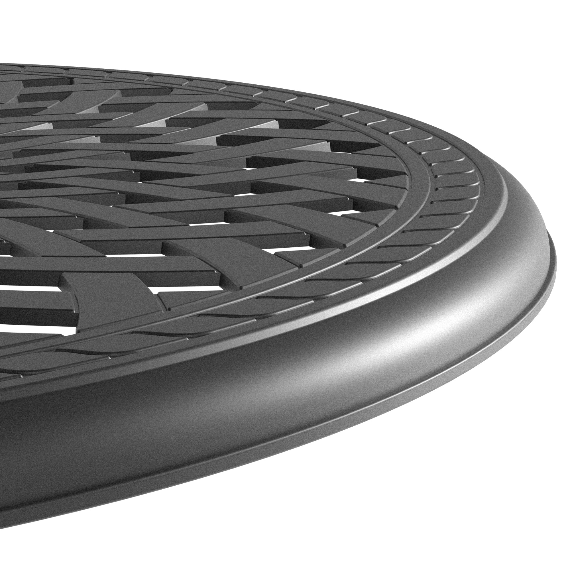 30.71-inch Aluminum Patio Dining Table With Black Frame and Umbrella Hole