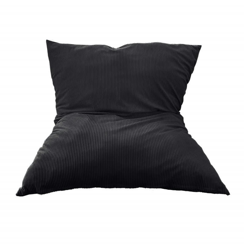 - Pouf Velours Côtelé Gris foncé 180 x 140 cm