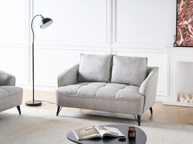 Sofa dwuosobowa tapicerowana szara