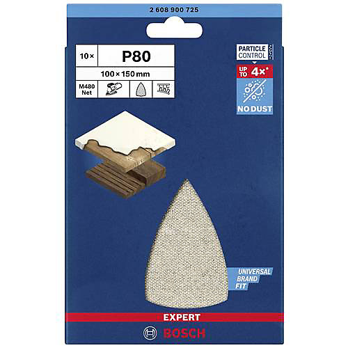 Bosch Accessories EXPERT M480 2608900725 grille abrasive 100 x 150 mm grain 80, pack de 10