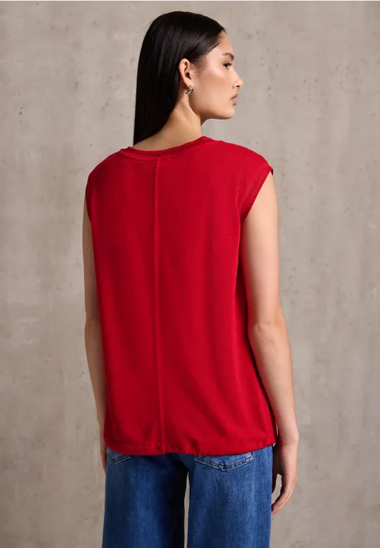 Leinen-Look Shirt mit Tape