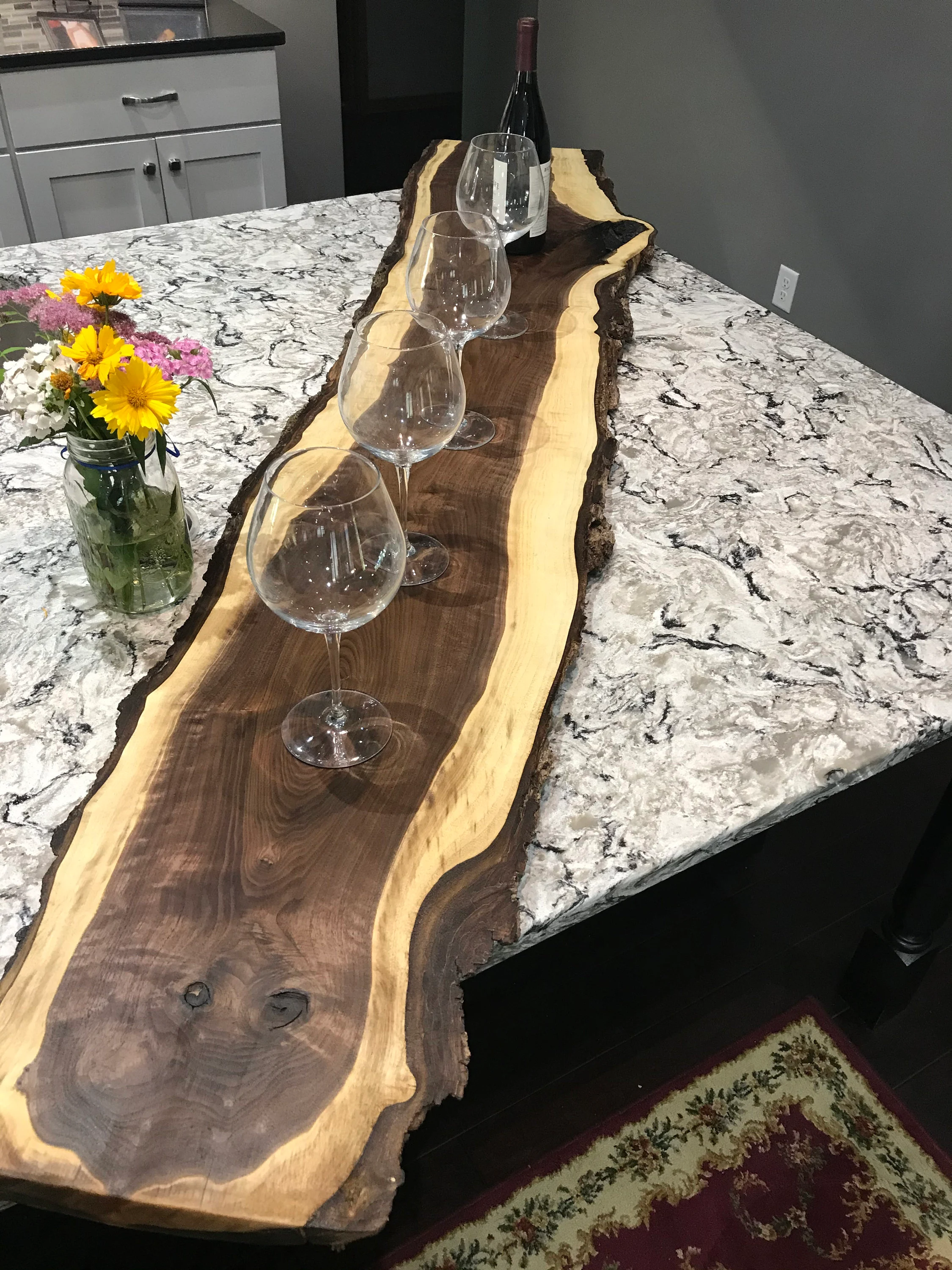 Handcrafted Black Walnut Live Edge Charcuterie Board: Grazing Platter, Bark or No Bark, Handle Option
