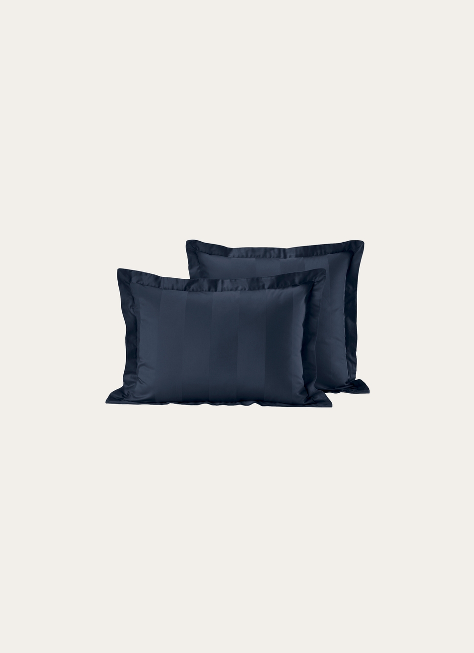 TAIE D'OREILLER RAYÉE EN SATIN DE COTON MARINE