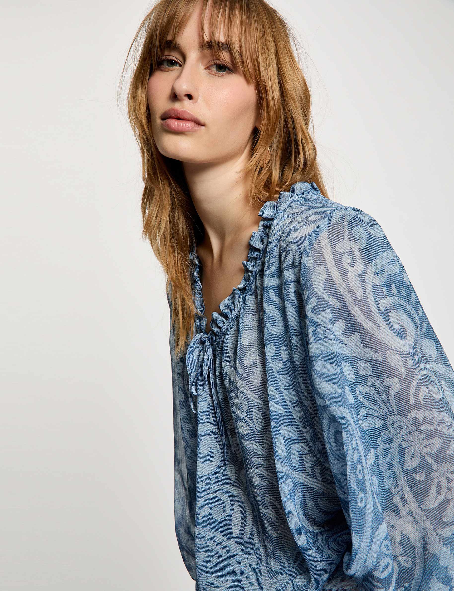 Puff-Sleeve Top Multicolor Women