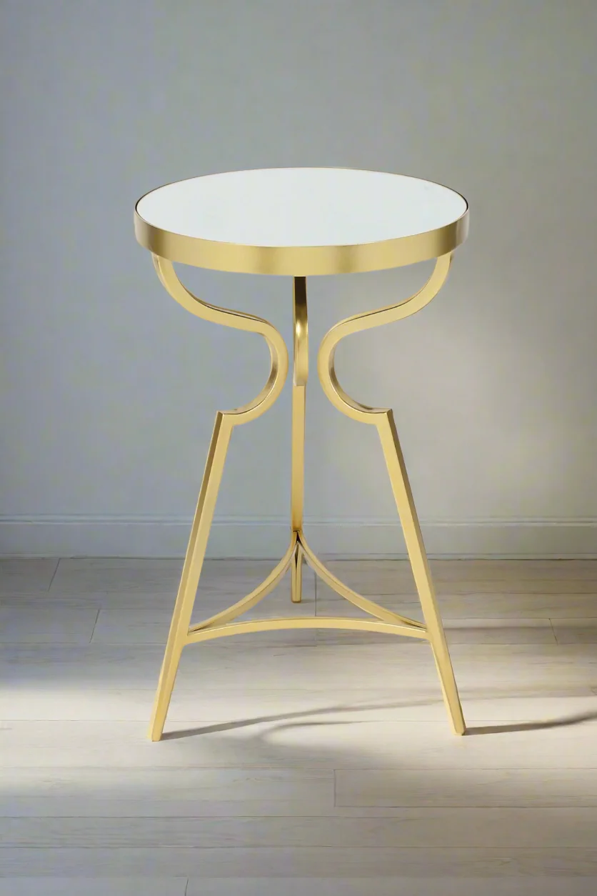 Side Table with Gold Finish