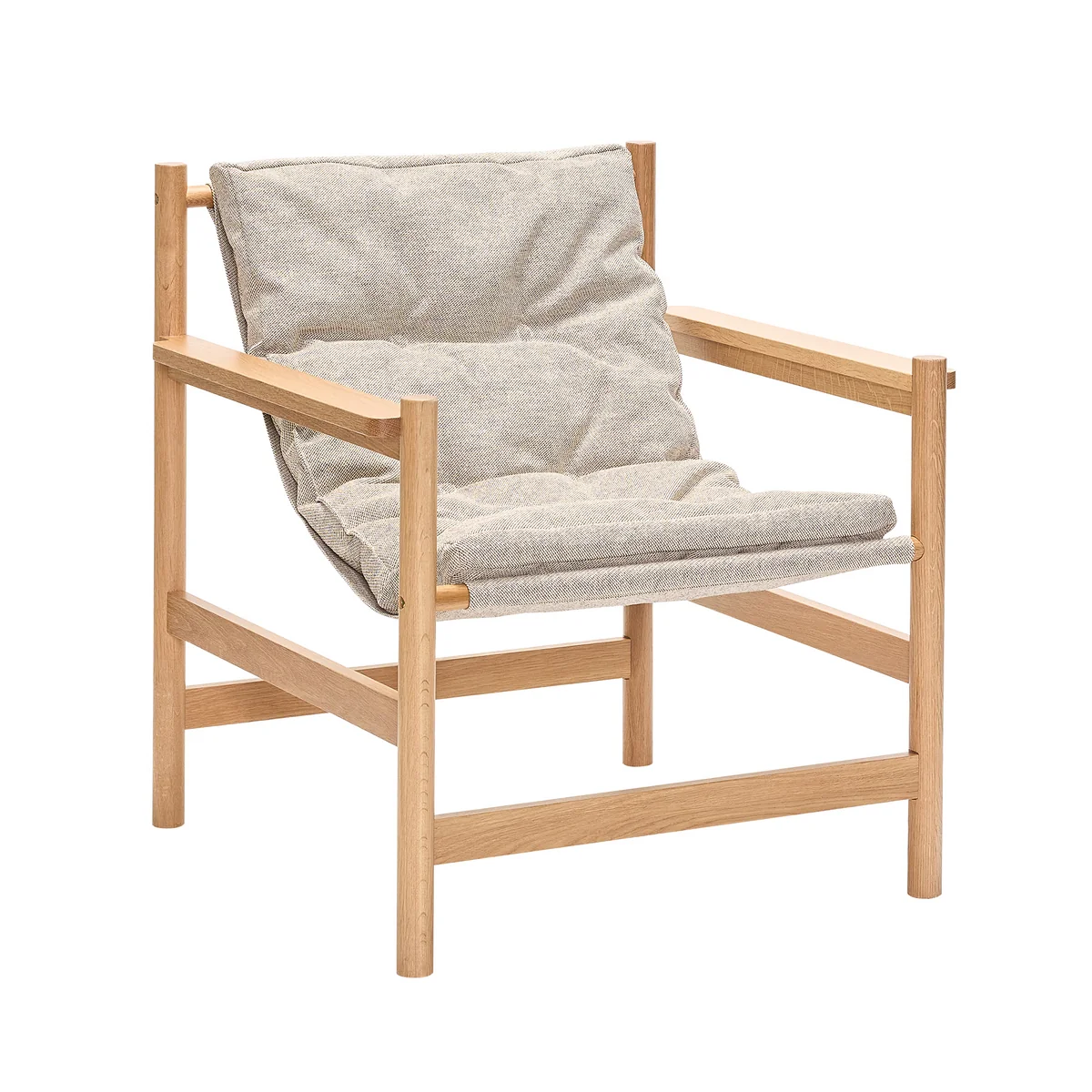 Hübsch Interior - Heritage Loungestuhl mit Hocker Eiche natur / beige