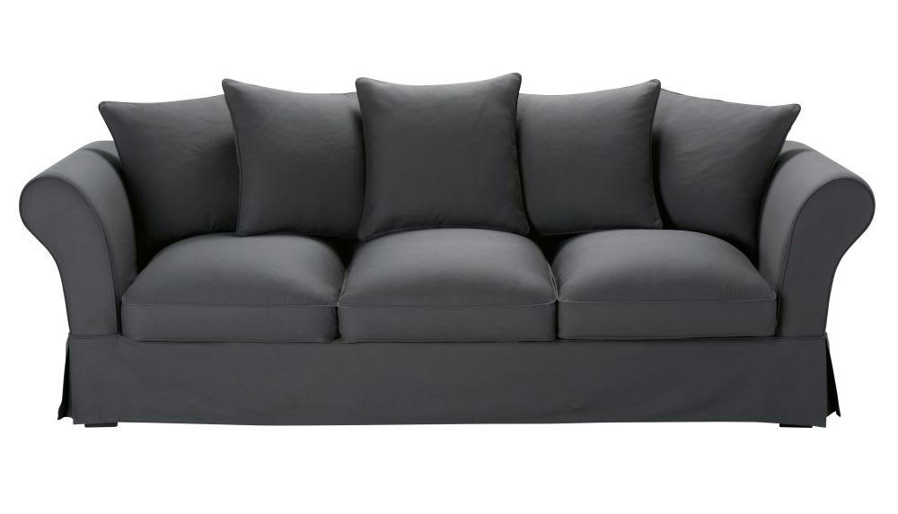Roma - Housse de canapé 4/5 places gris ardoise
