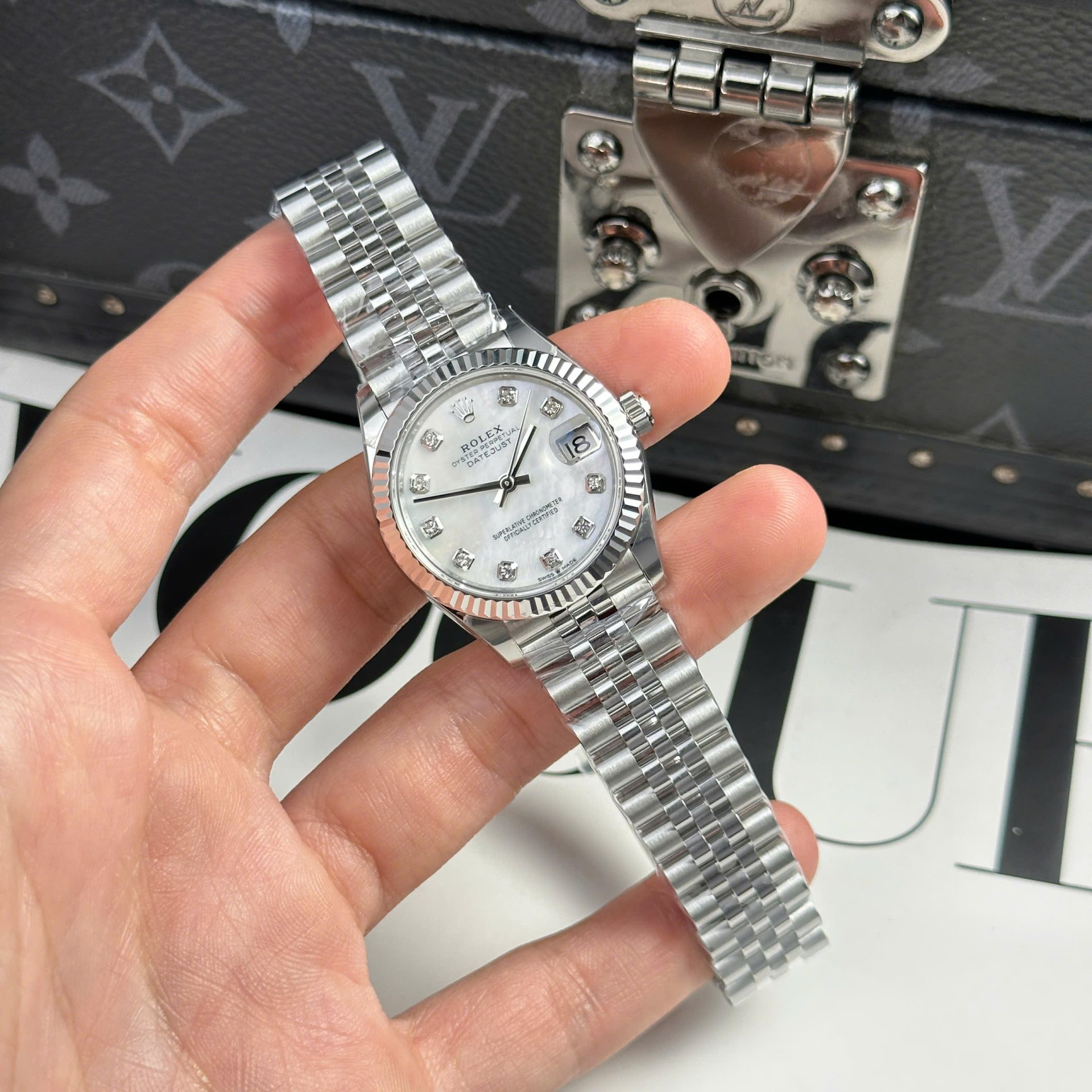 Rolex Datejust 316L Steel MOP Dial CZ Diamonds 31mm Jub THBF Replica