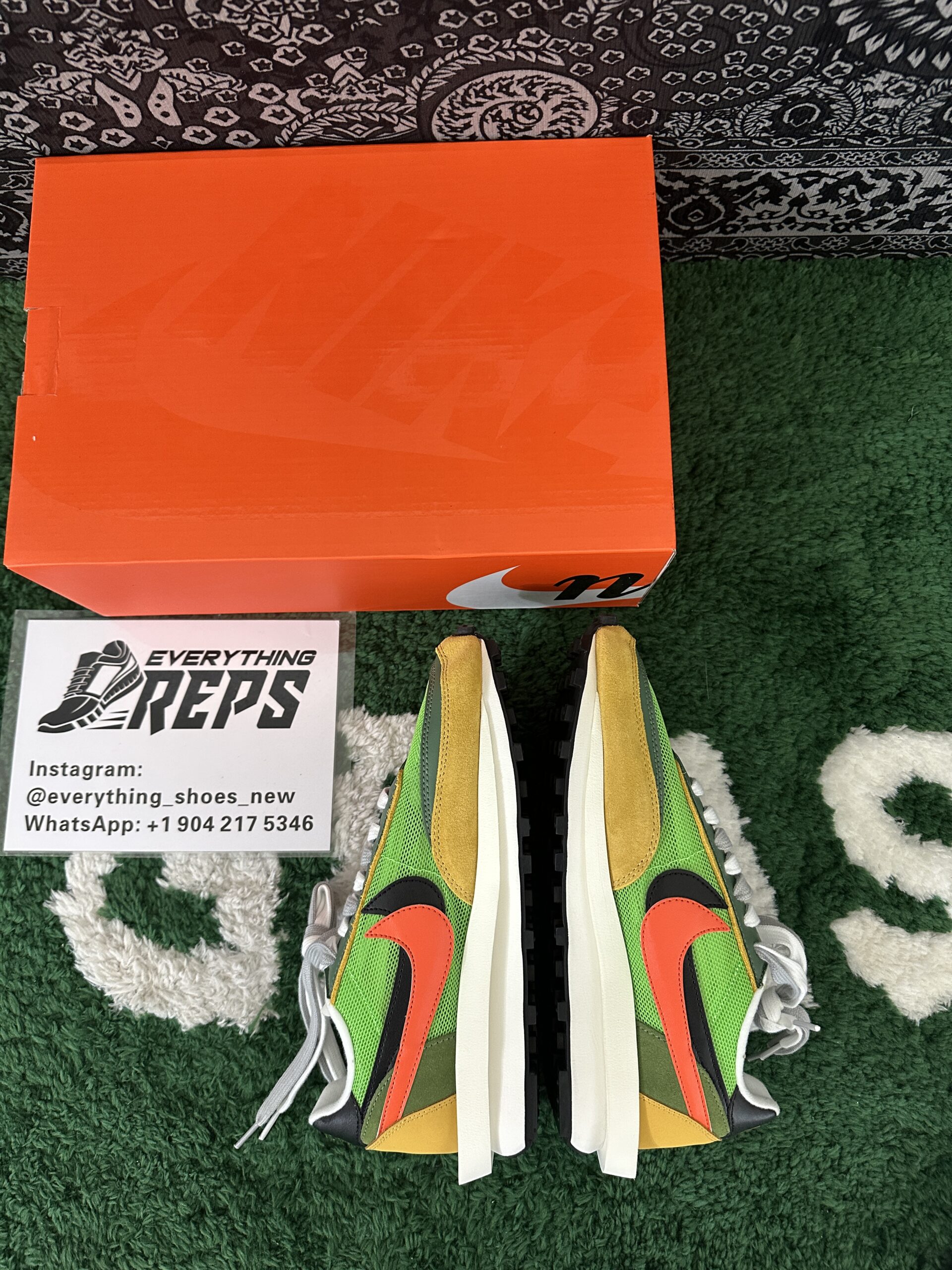 Sacai x Nk LVD Waffle Daybreak, Green Multi