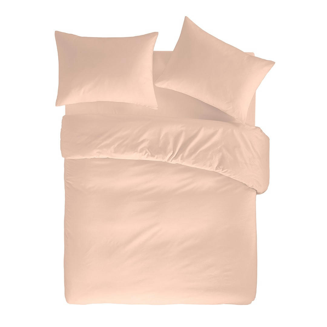 PURE HDC - Housse de couette en percale de coton 155x220 cm corail