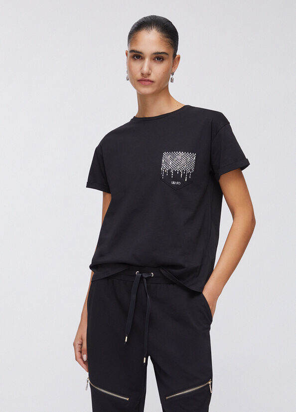 T-shirt con tasca gioiello