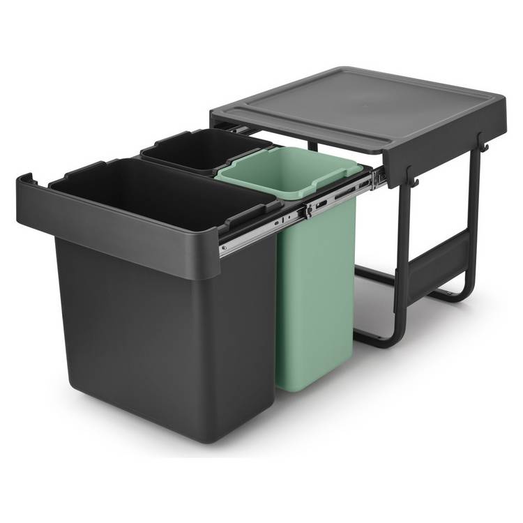 Brabantia Sort & Go 10 10 20 Litre Built-in Bin - Dark Grey
