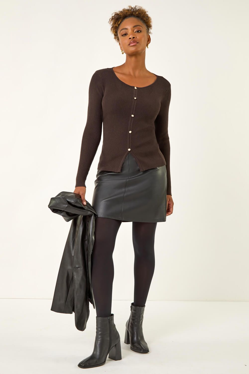 Roman Pearl Ribbed Knit Jumper