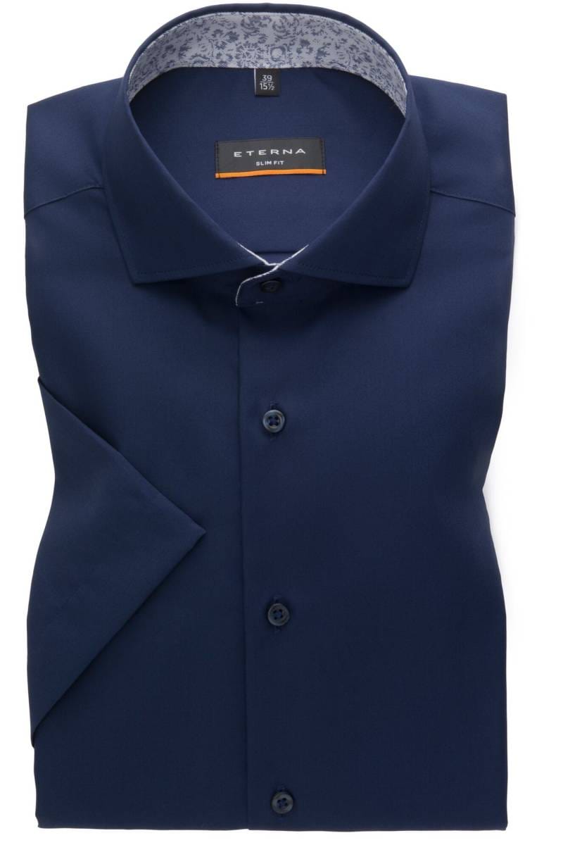 ETERNA Slim Fit Hemd blau, Einfarbig