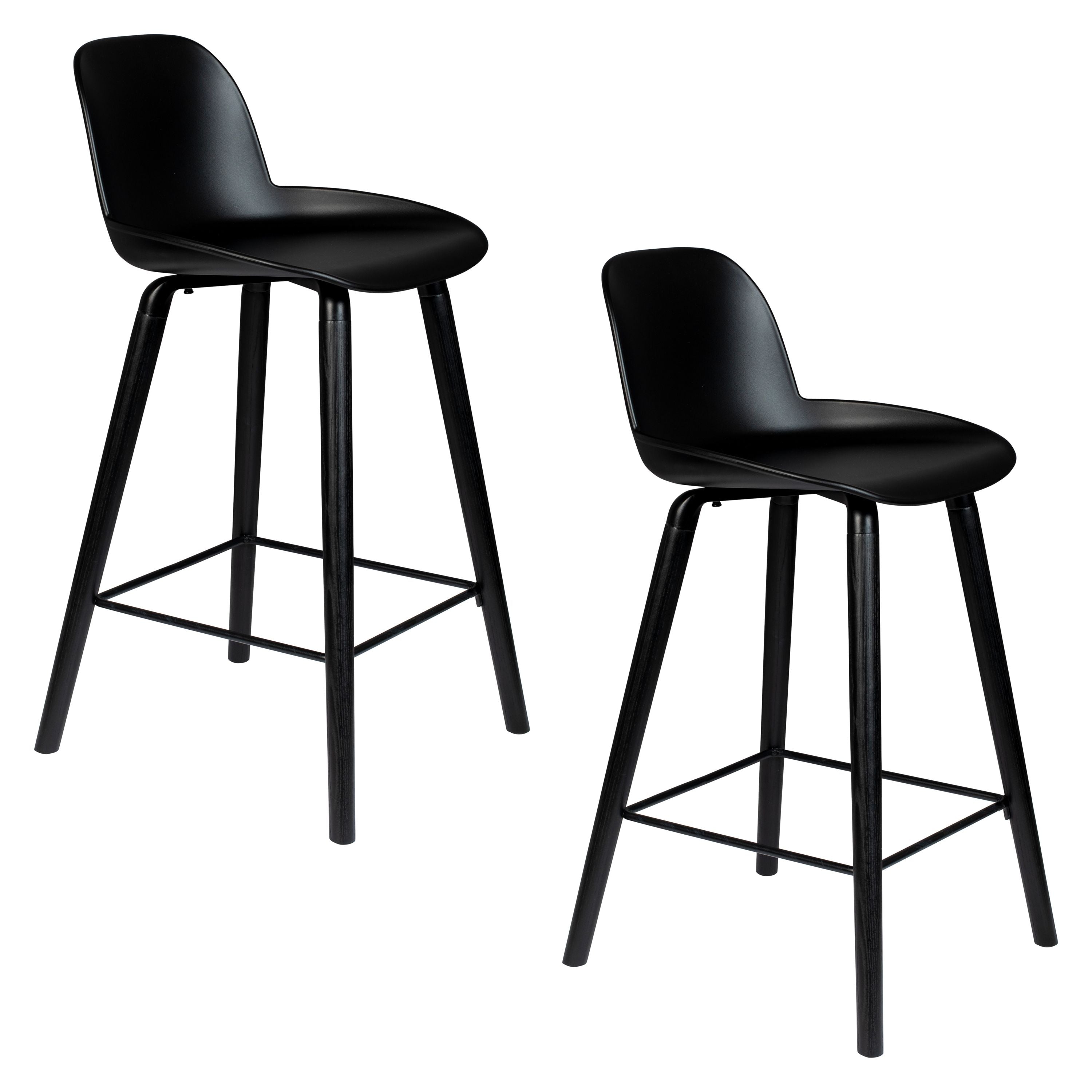 Zuiver Albert Kuip Barkrukken rugleuning 65 cm Zwart - Set van 2