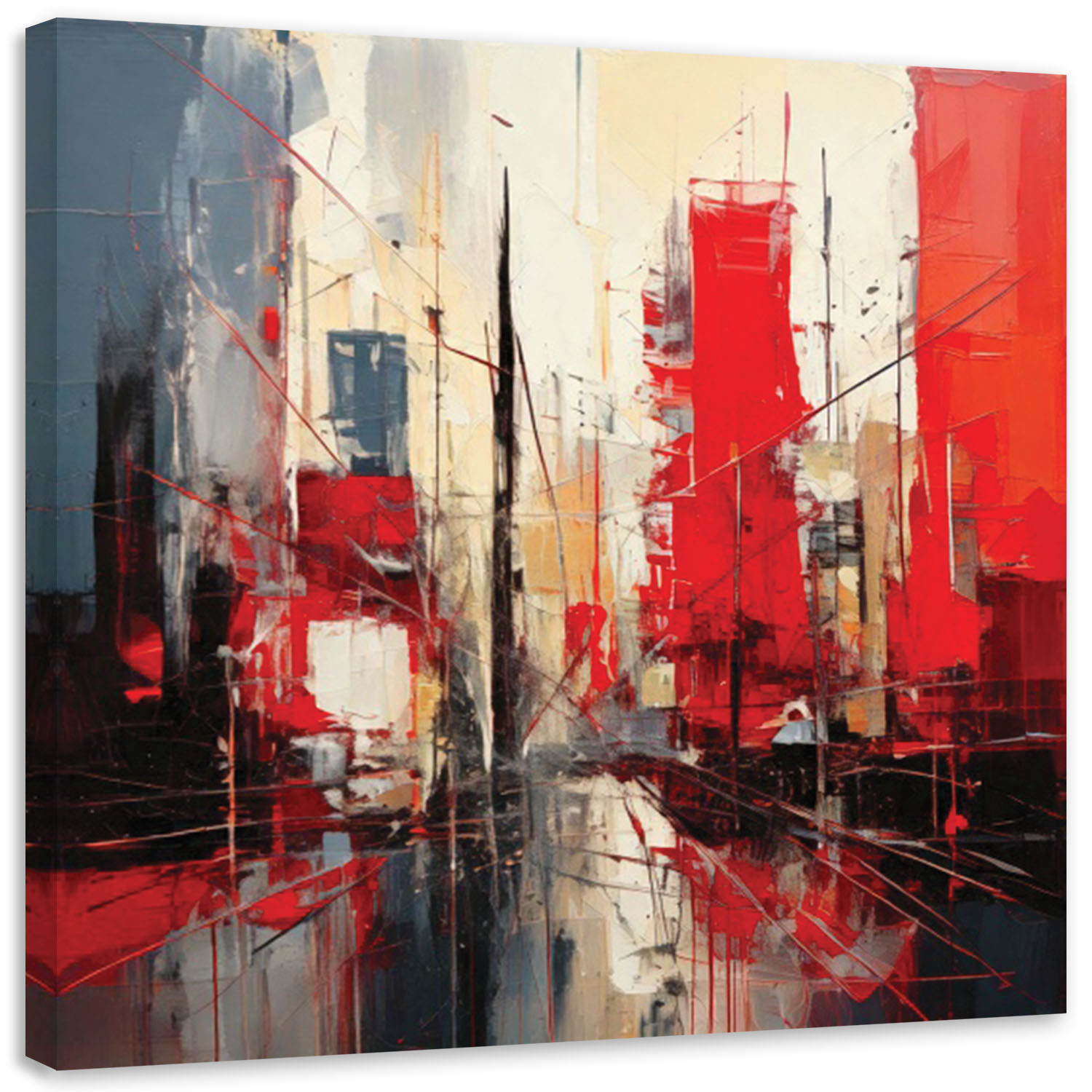 Feeby Obraz do sypialni, Miasto Nowoczesna Abstrakcja Architektura 30x30