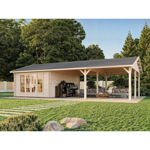 Gartenhaus »Irene«, Aufstellmaße BxTxH: 1006 x 619 x 316 cm, tauchgrundiert, Holz