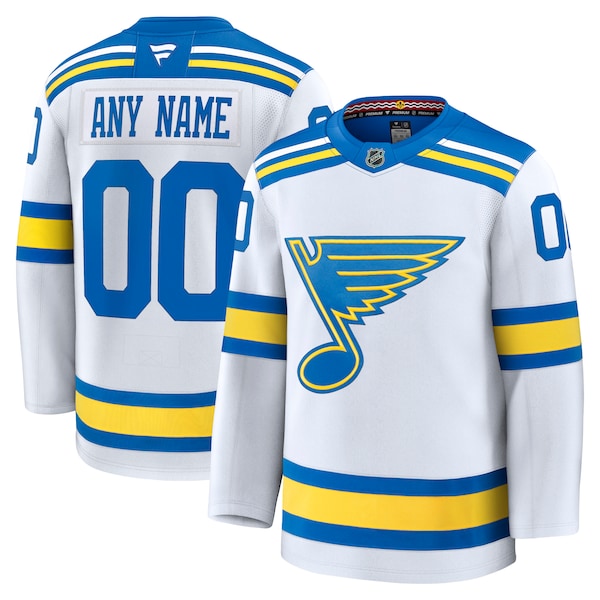 St. Louis Blues  Away Premium Custom Jersey - White/Blue