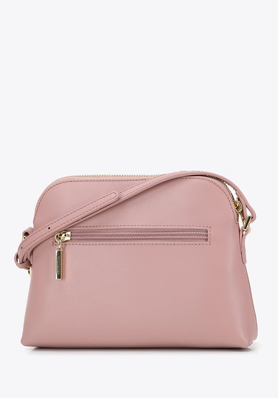 Damska saddle bag ze skóry prosta różowa