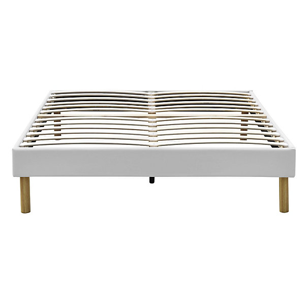 Mina - Solide et Confortable Sommier Tapissier Noir   Pieds en 20 cm pour Matelas en 200x200-13 Lattes - Montage Rapide et Facile