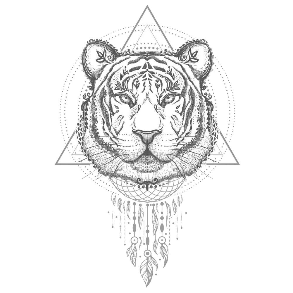 BOHO TIGRE - Décoration adhésive murale tigre 50x70cm