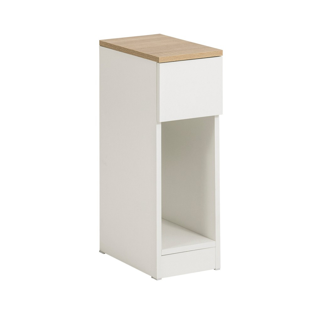 SoBuy Szafka nocna z jedną szufladą Biały 20x35x60cm Nowoczesny FBT111-NW