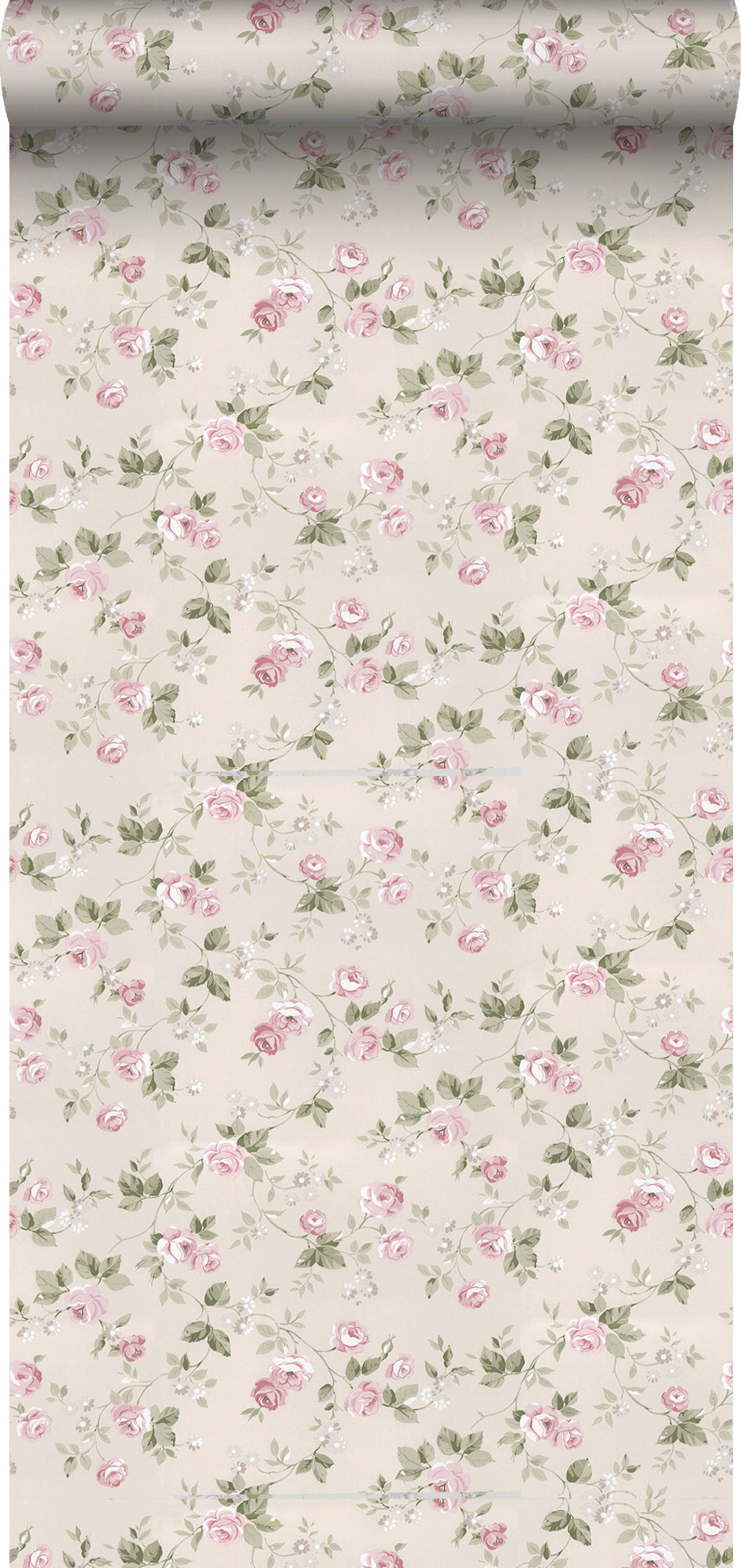 Sanders & Sanders behang bloemen beige en oudroze - 53 cm x 10 m - 640399