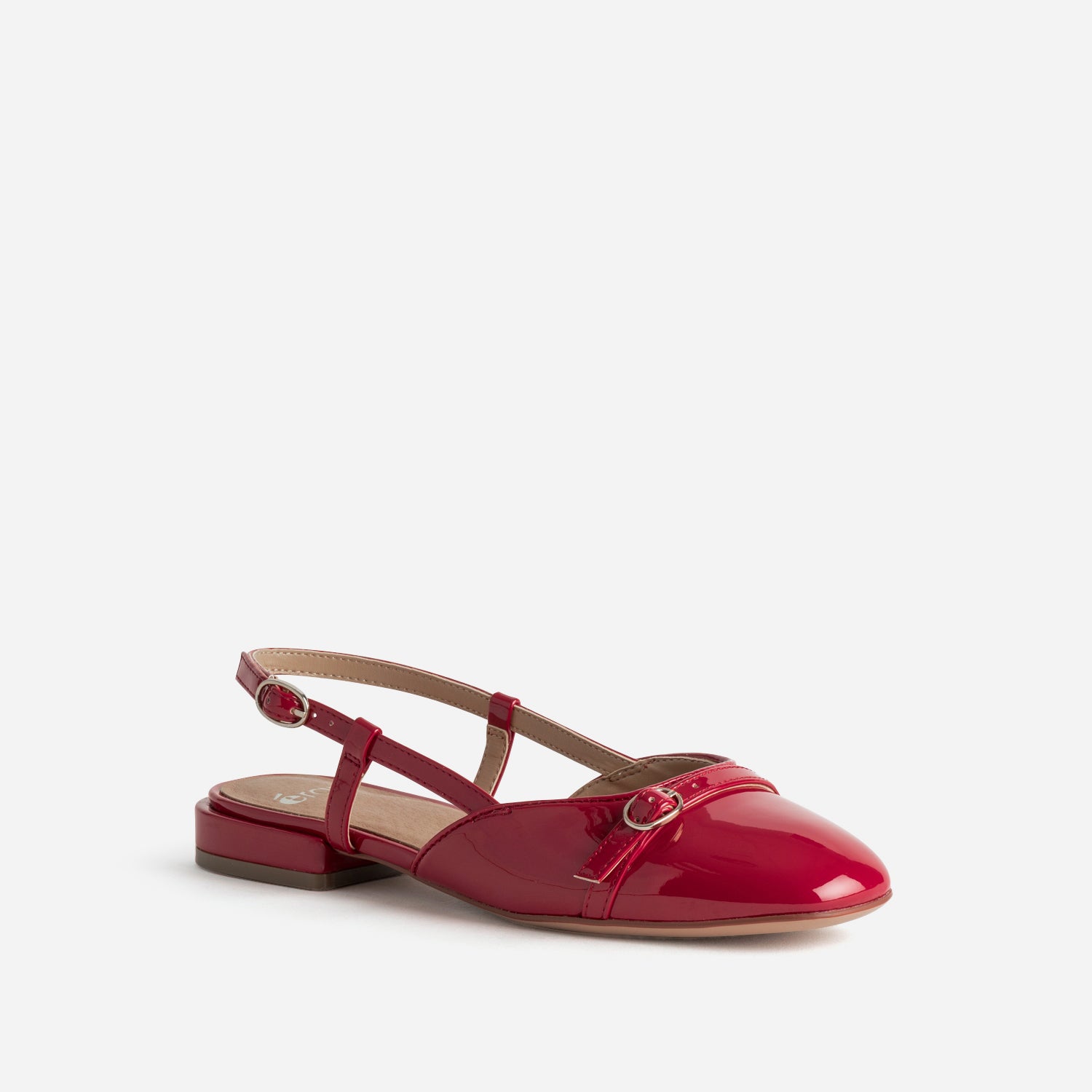 Ballerine slingback rouge vernie