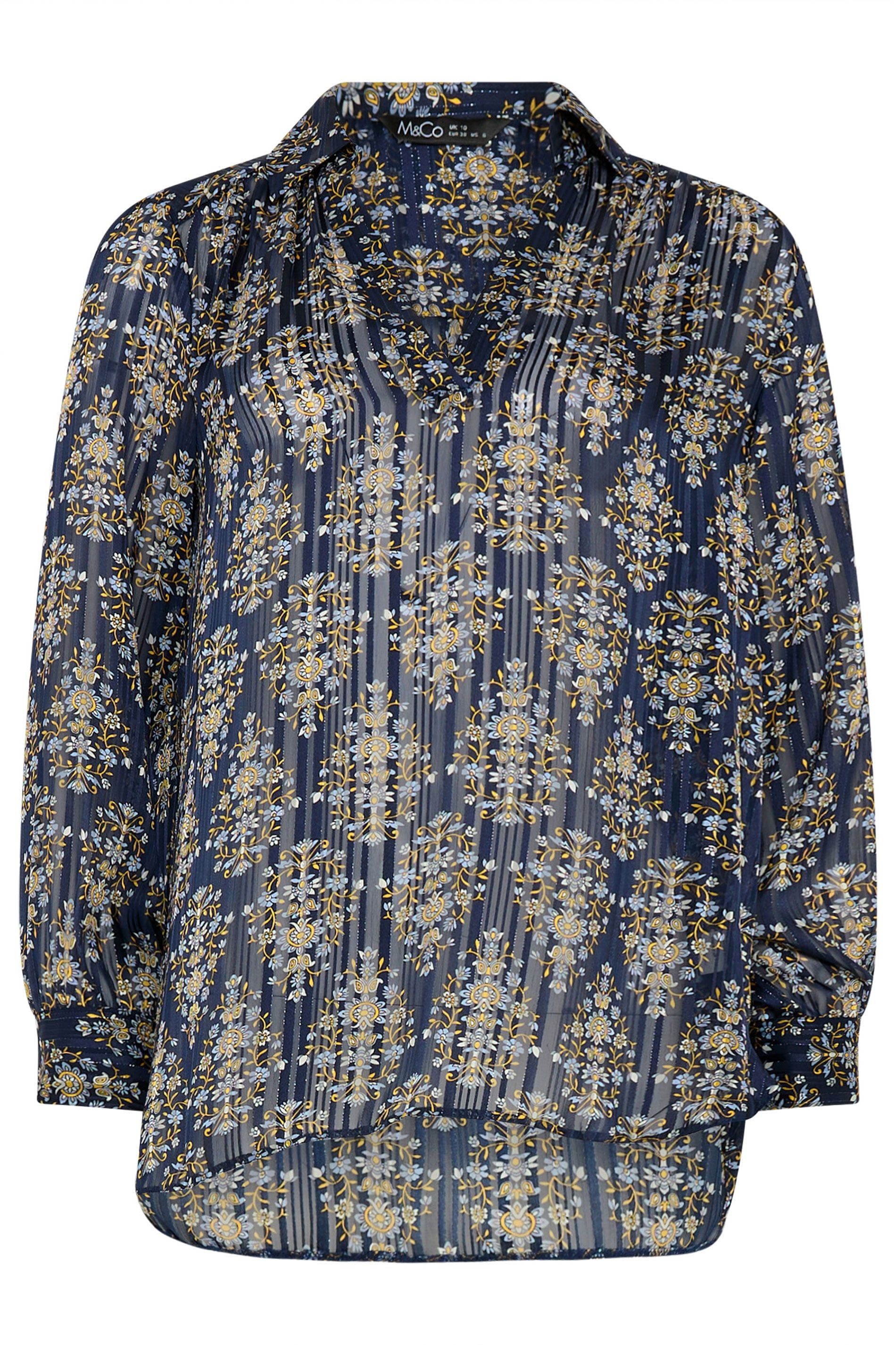 M&Co Printed Metallic Shirt
