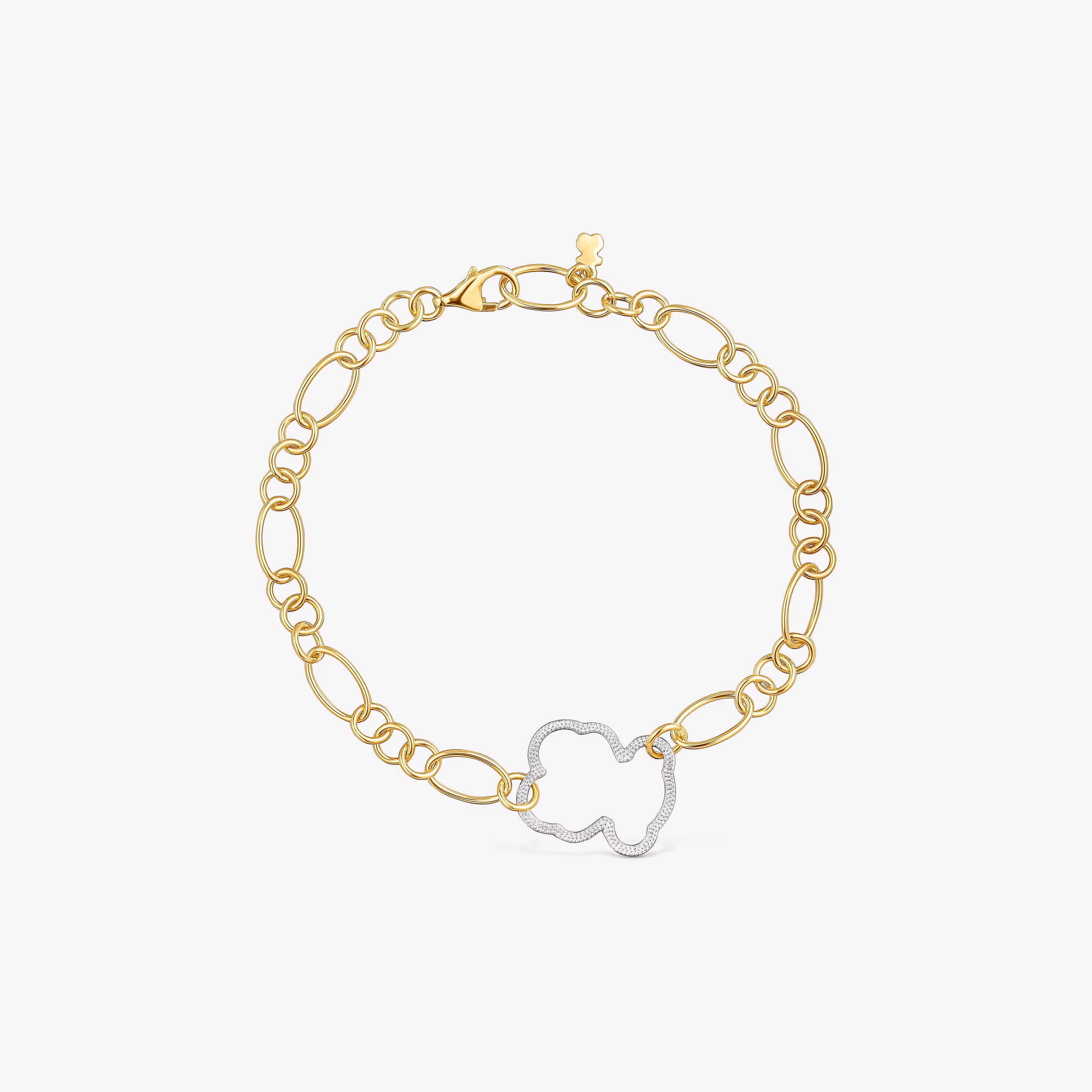 Pulsera oso cadena bicolor New Silueta